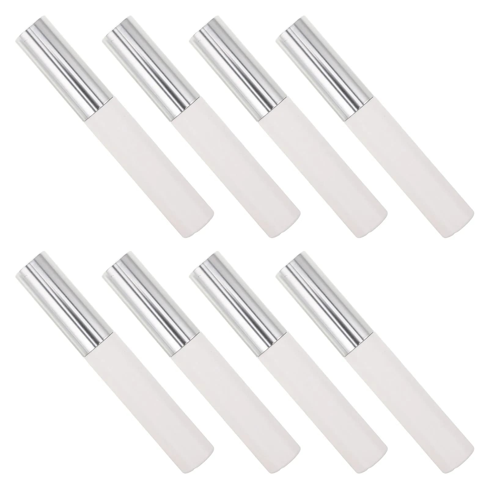 8Pcs Eyelash Empty Tube Matte Silver Refillable Mini Mascara Bottles 10Ml Leakproof Lash Container Travel Eyelash Tube