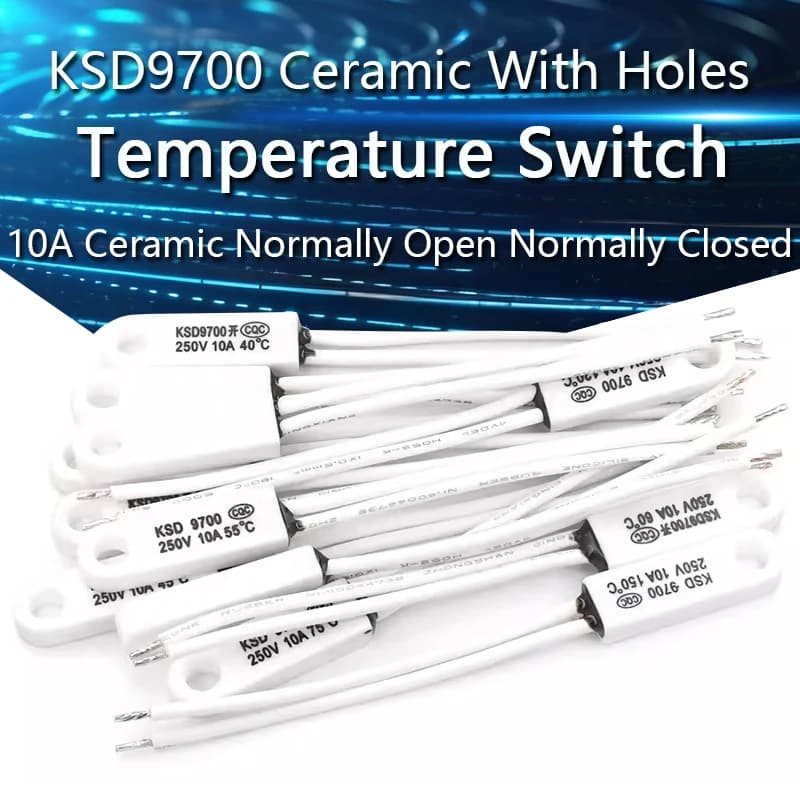 1-10PCS KSD9700 Ceramica Con Fori Interruttore di Controllo della Temperatura 40 Gradi 150 Gradi Normalmente Aperto Normalmente Chiuso 10A 250V