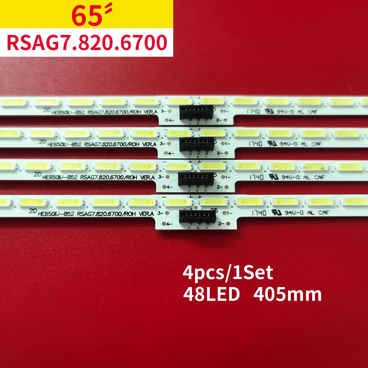 Striscia di retroilluminazione a LED 48 lampade per LED65MU7000U HT65M7000UWTG HE650IU-B52 RSAG7.820.6700/ROH VER.A GT- 1155359 -A