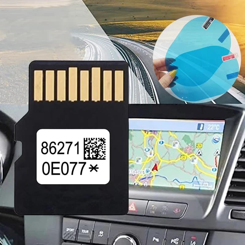 Scheda SD di navigazione compatibile con Toyota 86271-0E077 Mappe per auto Sat Nav USA Canada Ultima aggiornamento con retrovisione antiappannamento
