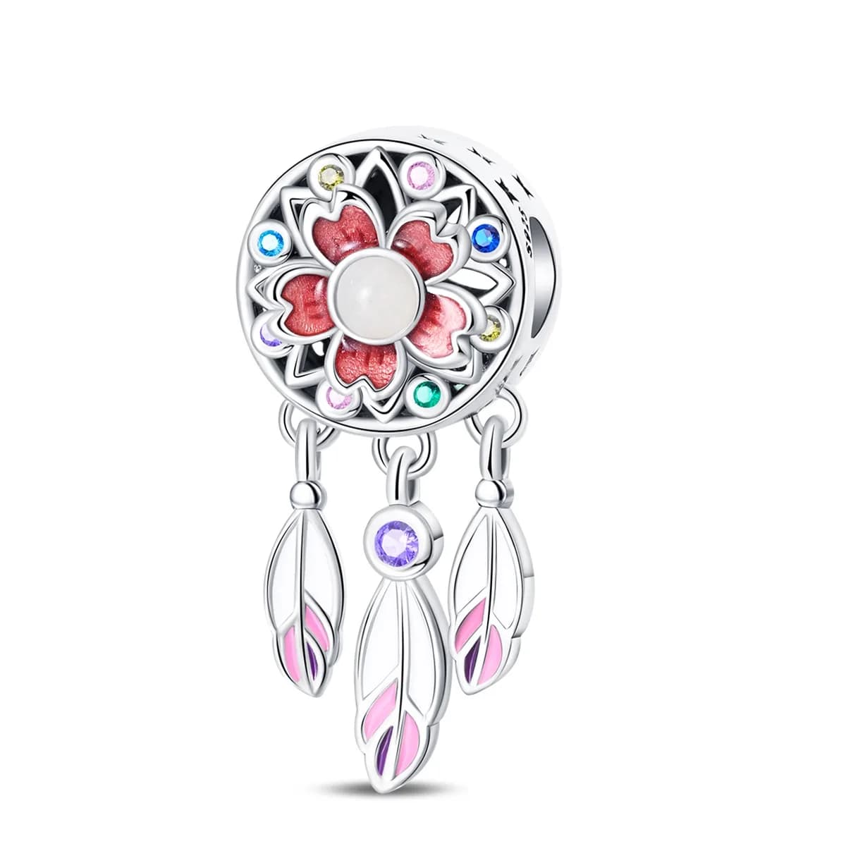 Charms Flower Dreamcatcher Feather Glow In Dark Beads Fit Charms 925 Silver Bracelets for Women Boho Jewelry Making Diy