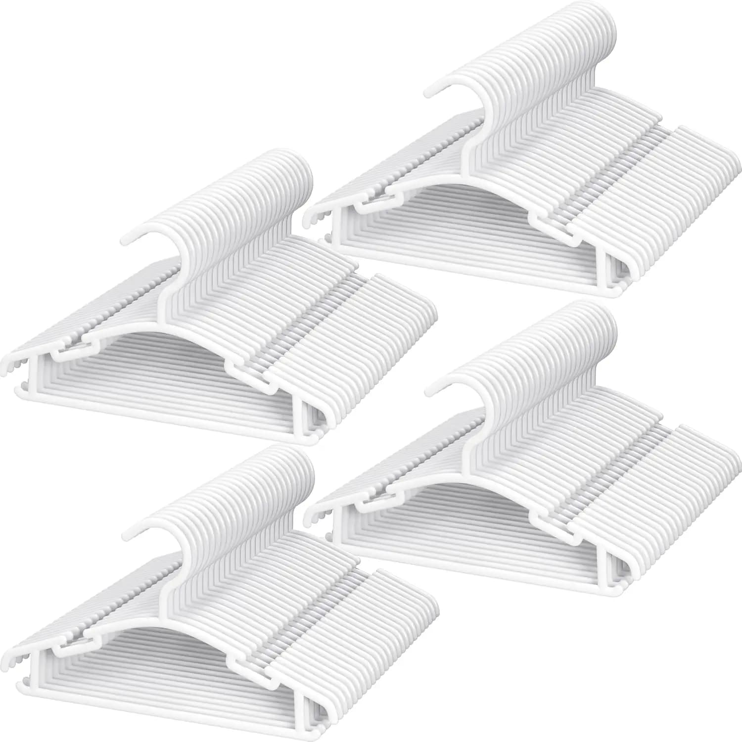 Pack of 100 Children's Hangers in Plastic for Wardrobe, for Newborns, Kids and Toddler
