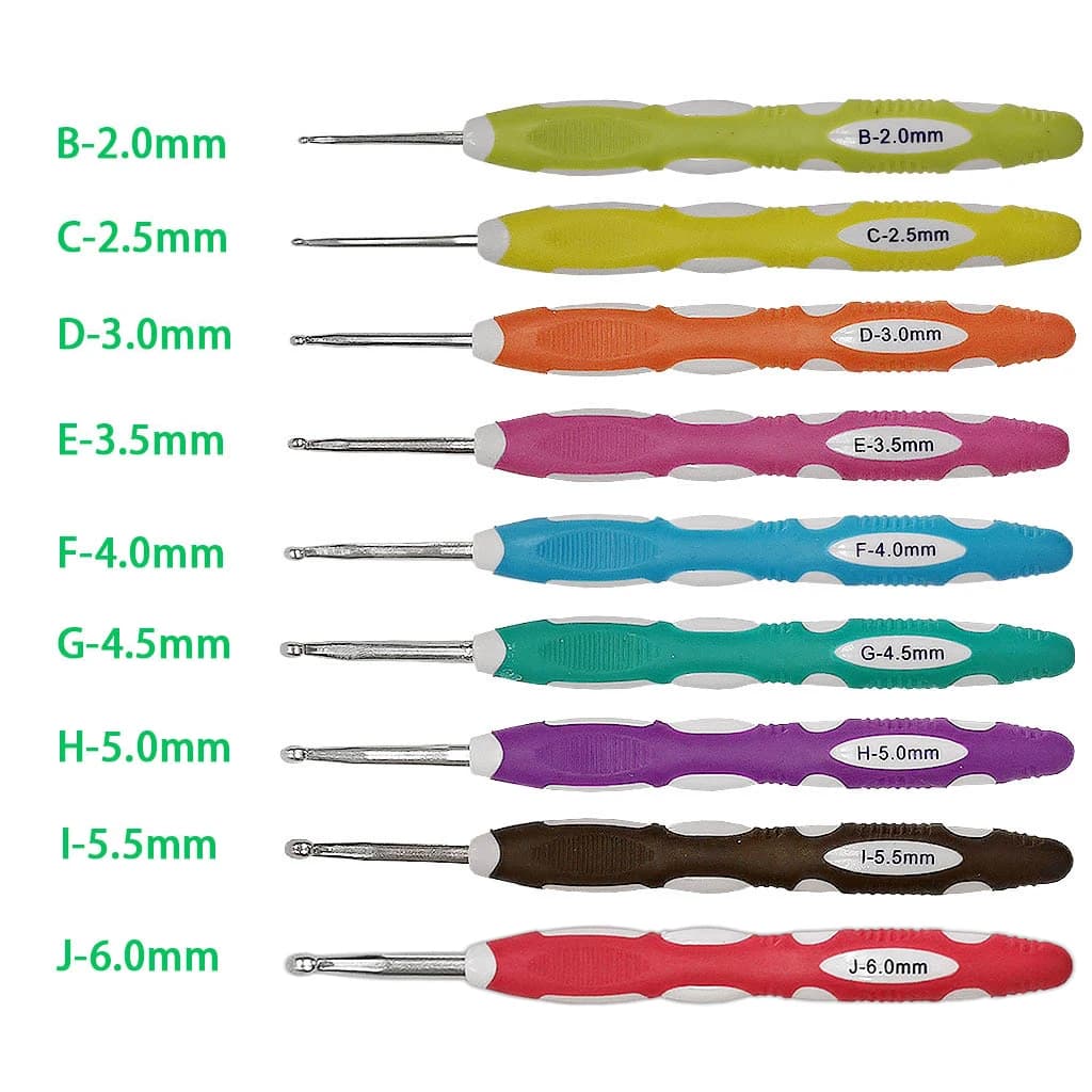 9 pezzi uncinetto manico in plastica ago da maglia in alluminio aghi per maglione fatti a mano fai da te tessuto uncinetti strumenti per cucire