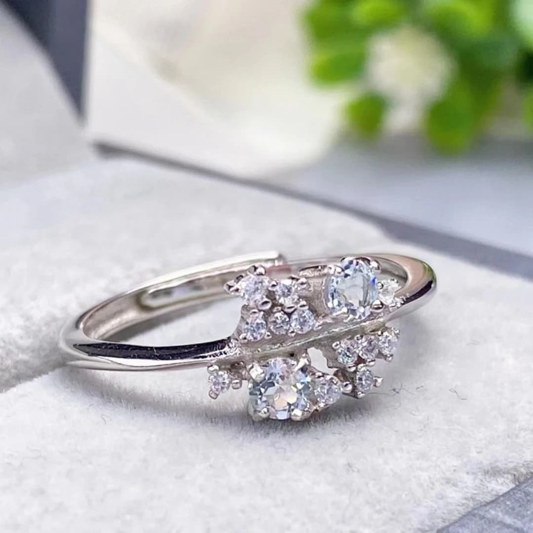 KJJEAXCMY Gioielli ad alta chiarezza Nuovo acquamarina naturale S925 argento squisitamente Anello pieno di lucentezza Design semplice ed elegante di fascia alta