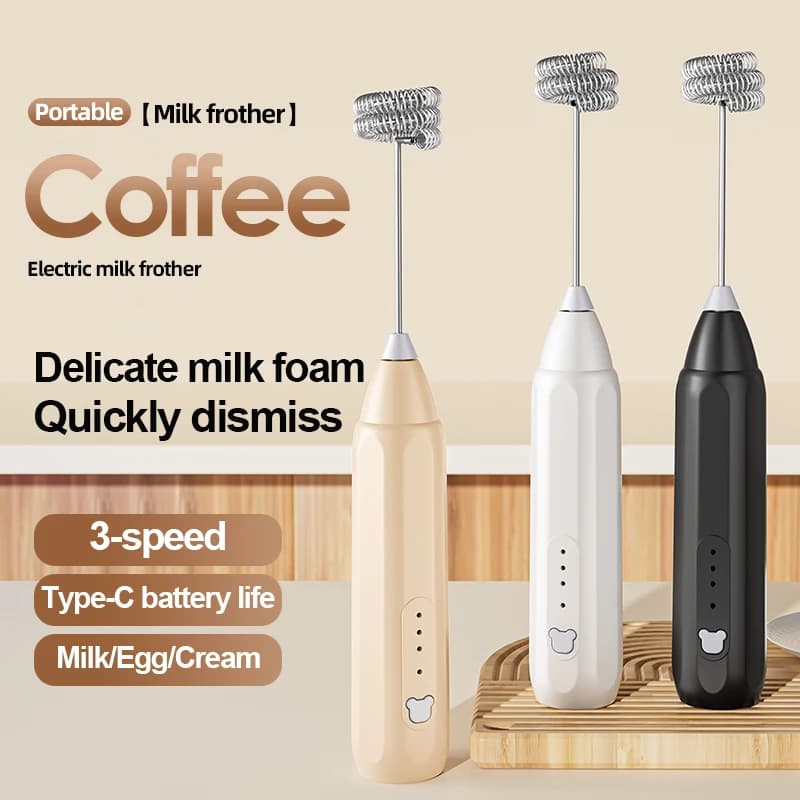 USB Rechargeable Electric Handheld Egg Beater, Small Cream and Egg Frother, Milk Frother, Coffee Stirrer, Outdoor Food Mixer, Single-Head Adjustable Milk Frother, Essential Kitchen Tool