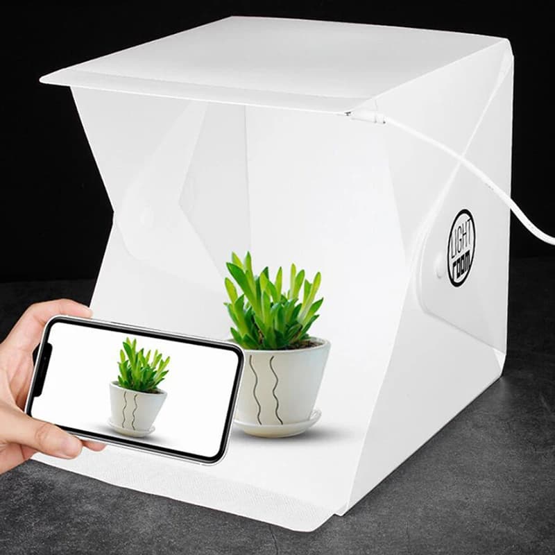 22 cm folding portable photo curtain with LED light, softbox and DSLR camera background - Hot Sale