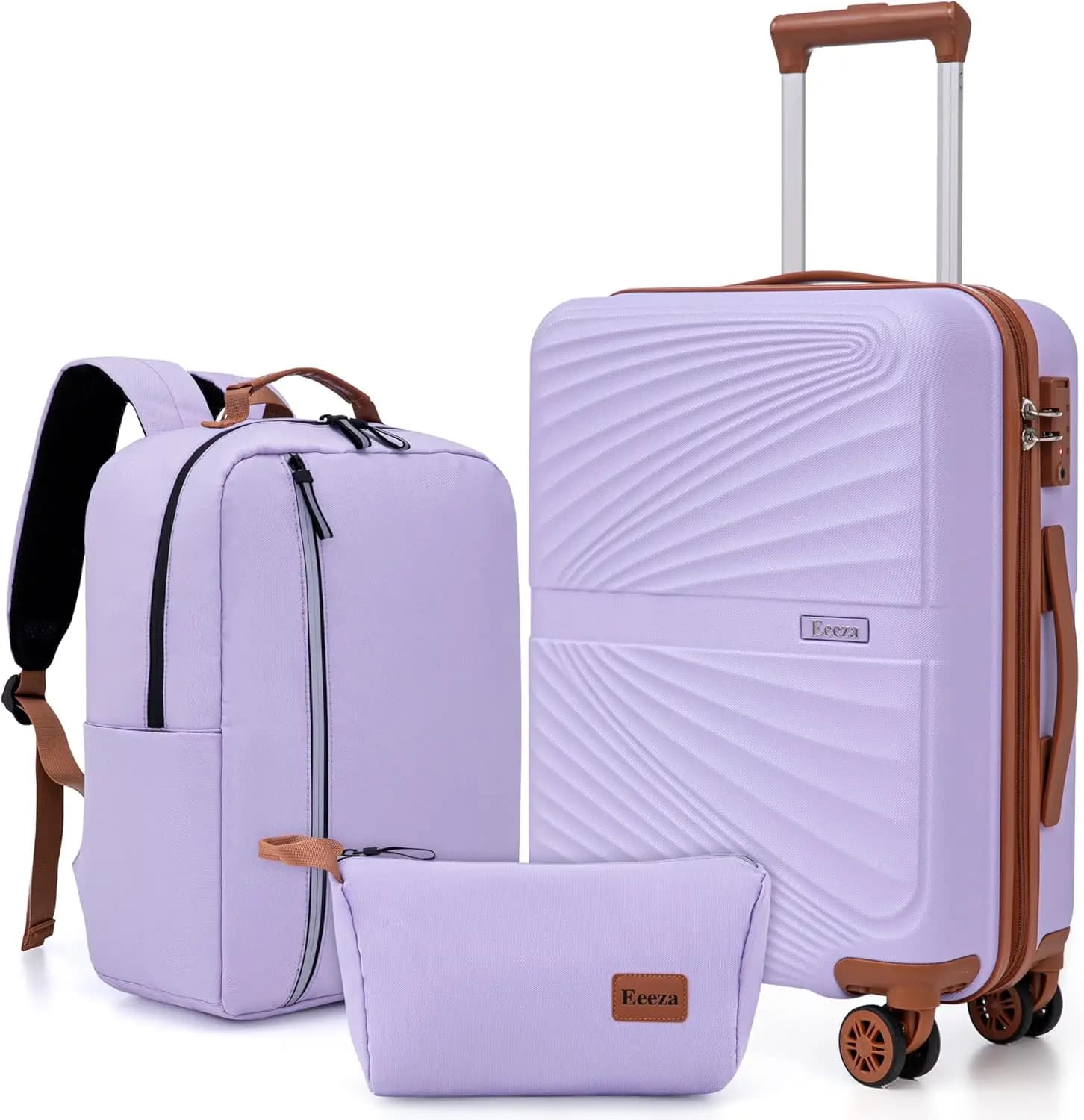 Set di 3 Valigie da Cabina Approvate dalle Compagnie Aeree con Serratura TSA, Ruote Girevoli, Valigia Rigida in ABS (20 Pollici)