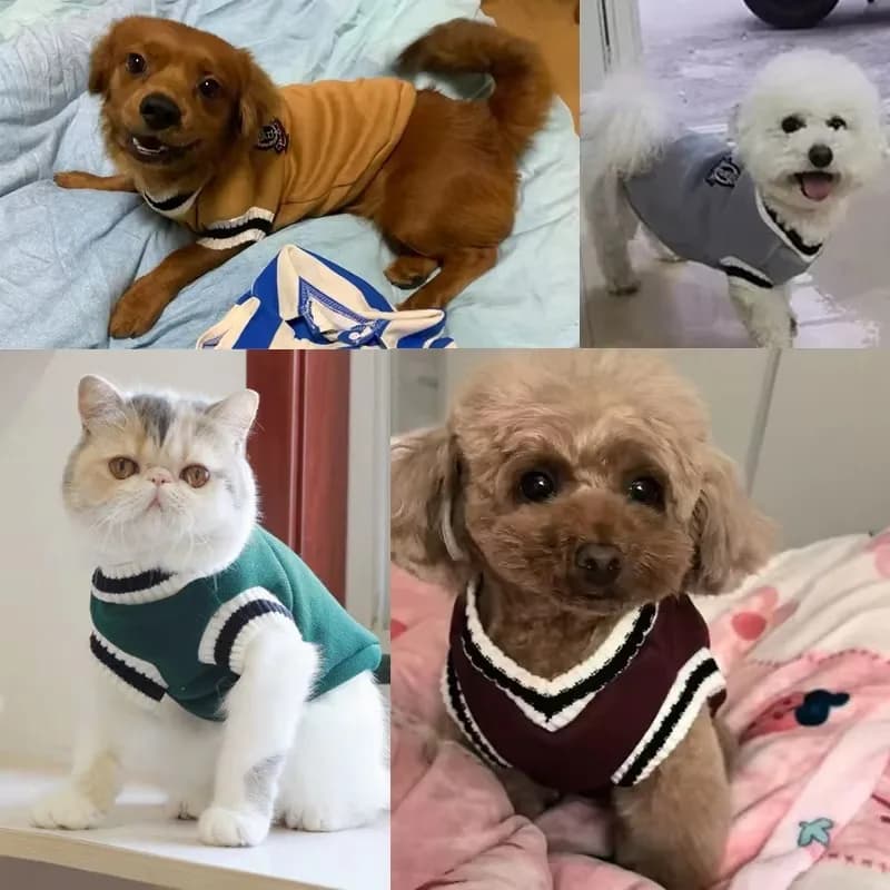 Maglione Natalizio Invernale per Gatti e Cani di Piccola Taglia, Pullover, Gilet, Giacca, Abbigliamento per Cuccioli