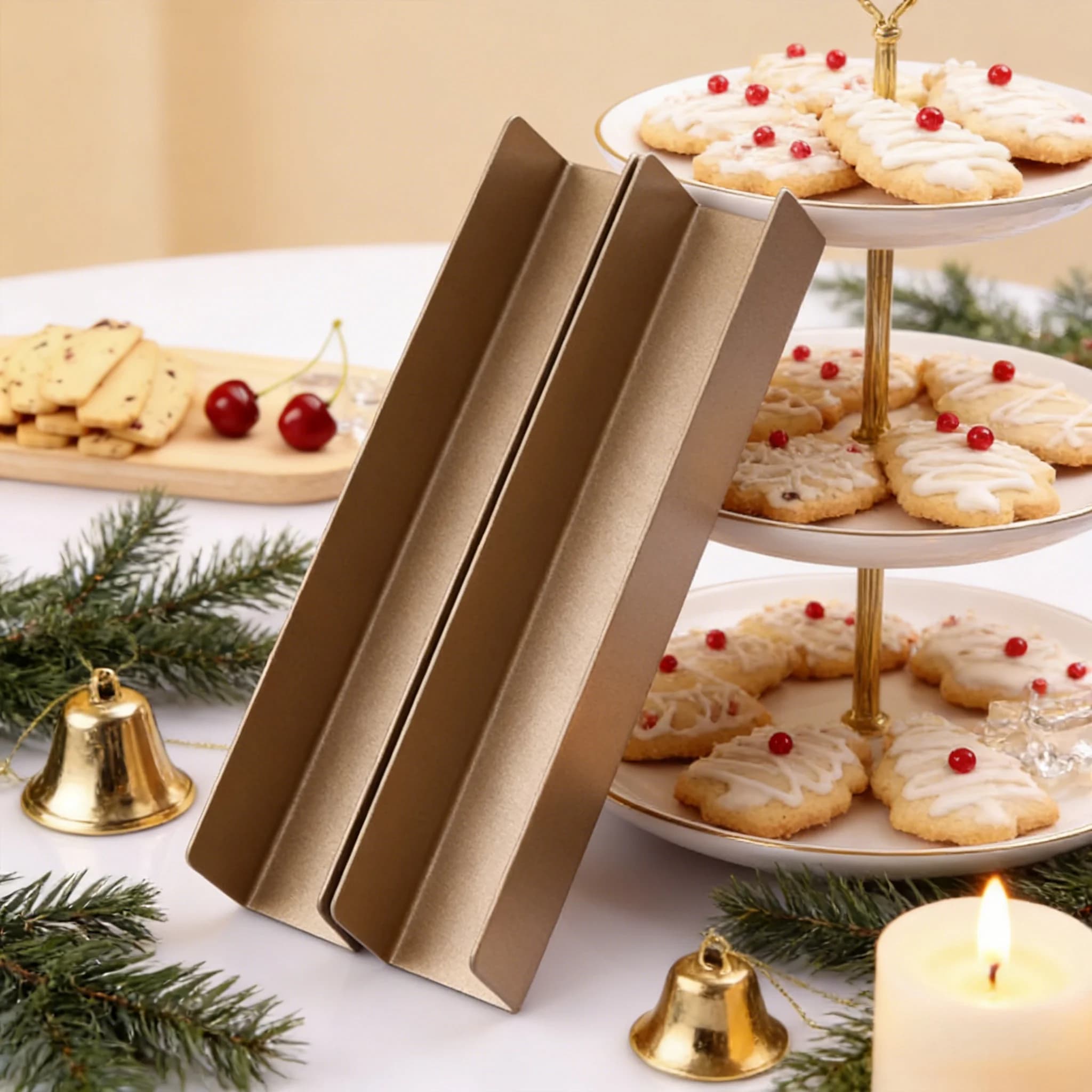 Pack of 2 formines for non-stick cookies in the shape of U: easy-release paste, perfect for Christmas cooking and Christmas cookie decoration 2025