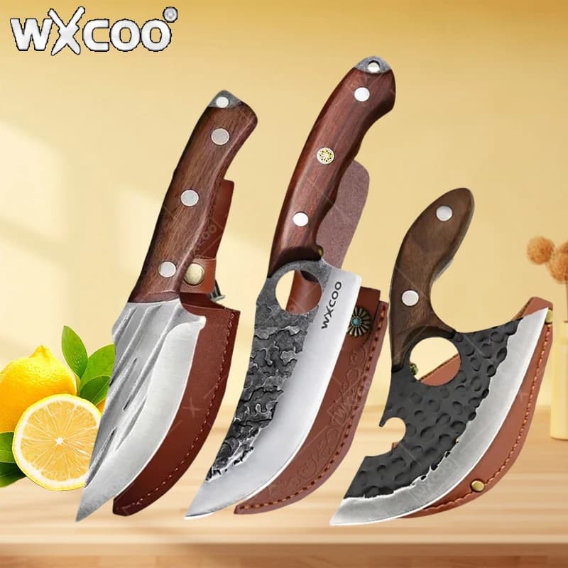 WXCOO Hand Forged Butcher Knives Kitchen Knife for sharp barbecue Multipurpose bottle Multipurpose knife Multipurpose knife Forged fruit cutter