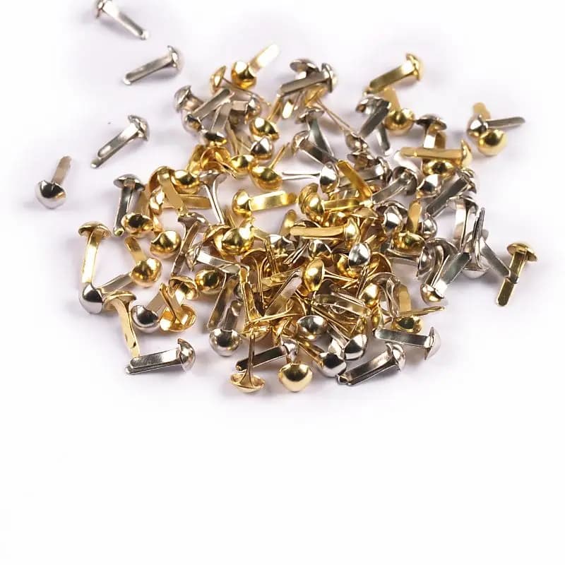 100 pz 4x9mm Oro Argento Rotondo Brads In Metallo Per Scarpe Cappello Borsa Fatta A Mano Elementi di Fissaggio Decorazione Artigianale Accessorio cp2252