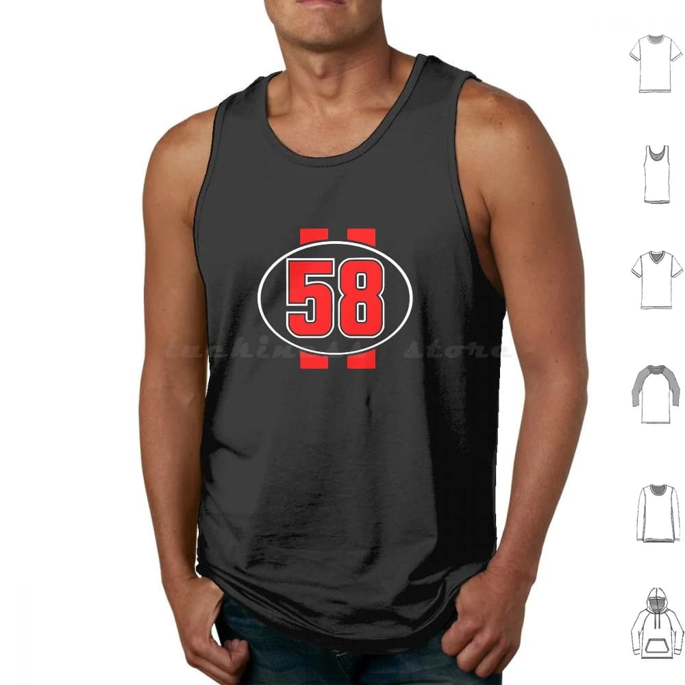 Marco Simoncelli Numero Canottiere Sleeveless vest Motorcycle Helmet Moto Motorcycle Racer Bike enthusiast Moto Race Lovers