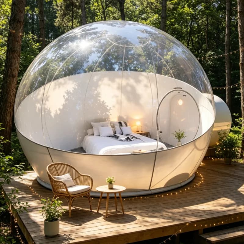 Customized Dome Geodesic Tent Outdoor Camping Waterproof PVC Panoramic View Easy Setup Family Use Glamping