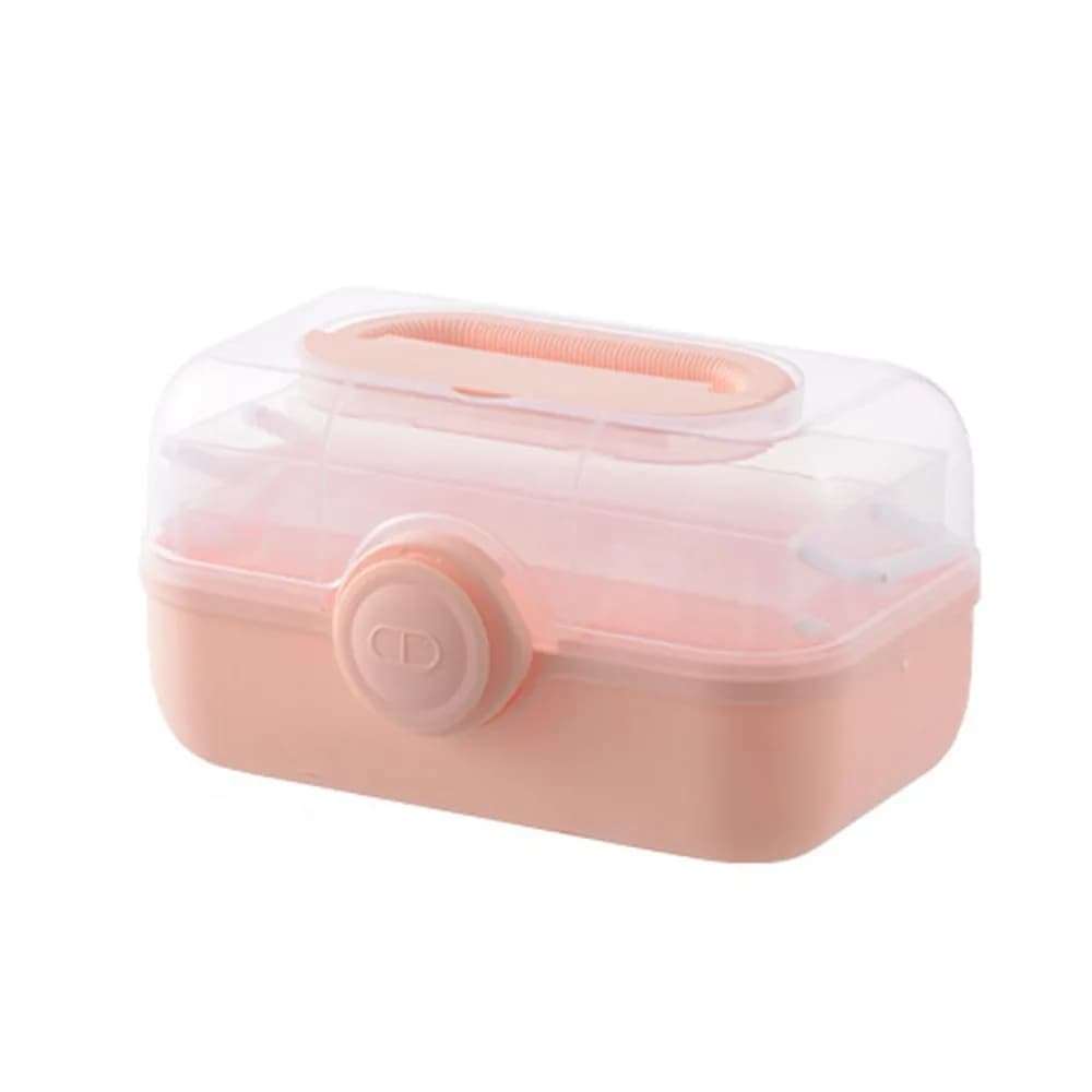 PP Large Capacity Multi-layer Medicine Storage Box Green, Pink, White 28*20*16cm Portable Household First Aid Kit