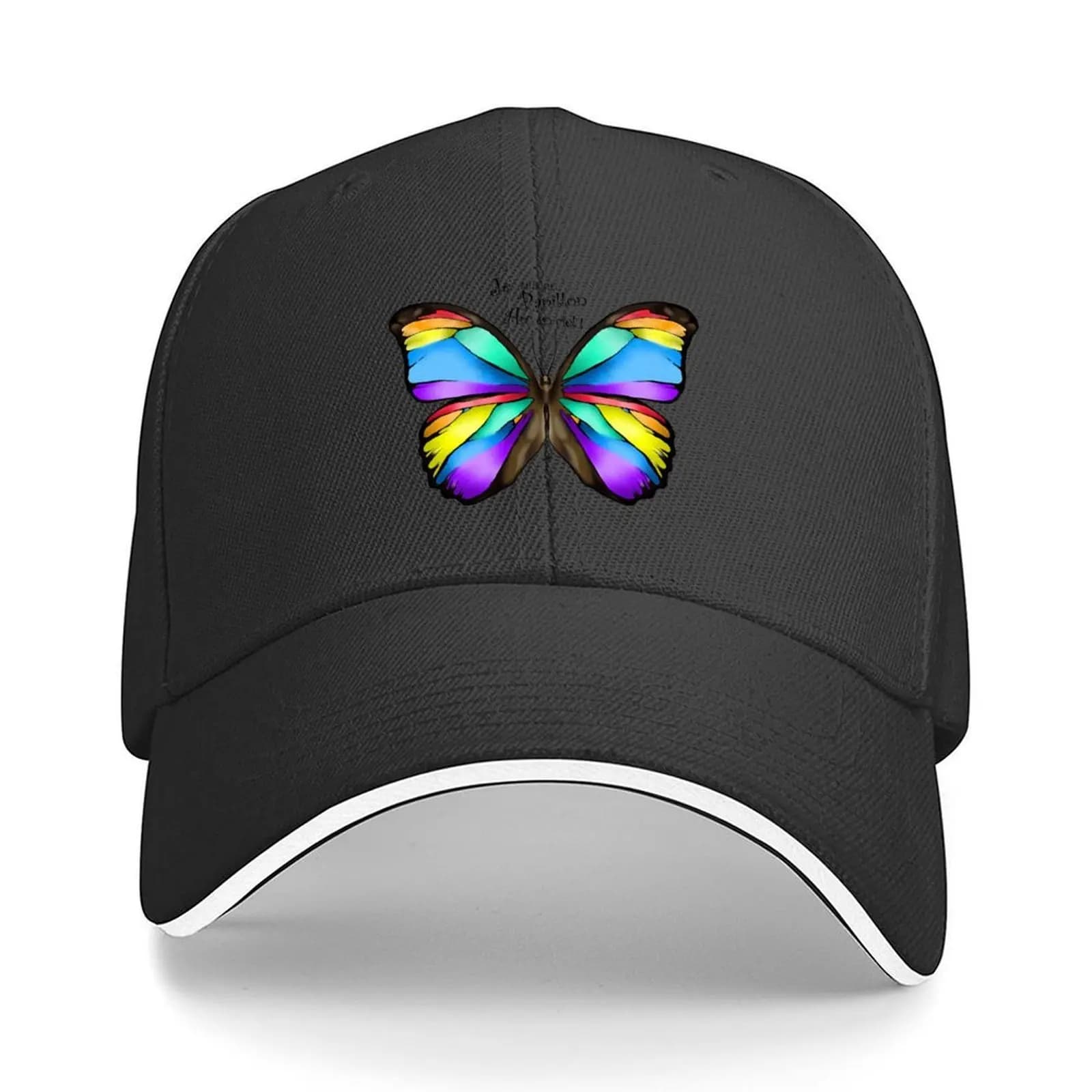 I am a rainbow butterfly Baseball Cap hard hat men's big size hat Hat men Golf Wear Men Women's