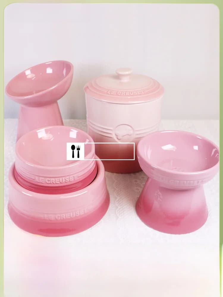 Ciotola per cani Lecreuset Cool Color a bocca piatta, con finitura sottosmalto colorata, anti-schizzi, contenitore universale per cibo per animali domestici, ciotola per alimentazione lenta