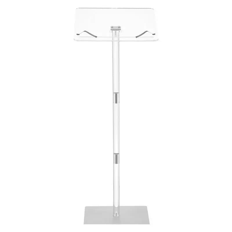 Acrylic Pulpit 43-Inch For Classroom Wedding Conference Wide Reading Surface Book Clips Adjustable Angle Floor-Standing Portable Laptop Desk