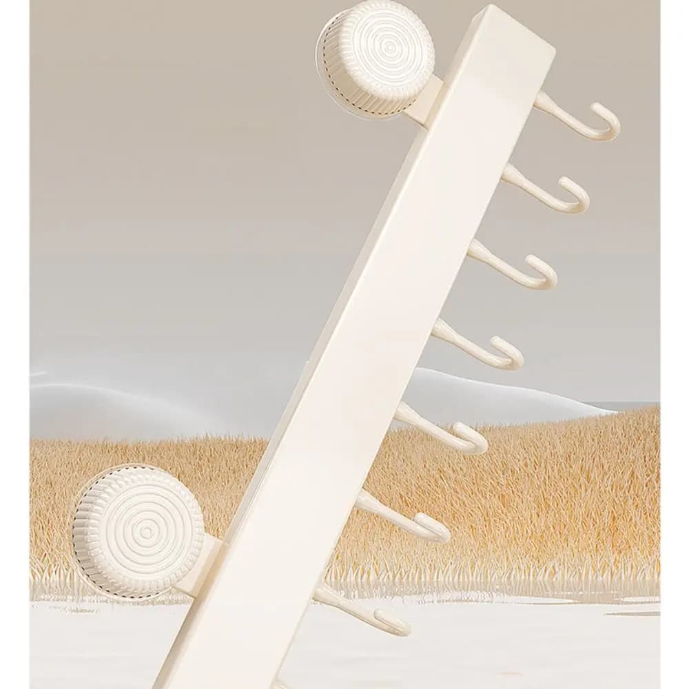 Space saving wall suction hooks with mobile hook, kitchen holders, detachable clothes hangers to hang behind the door