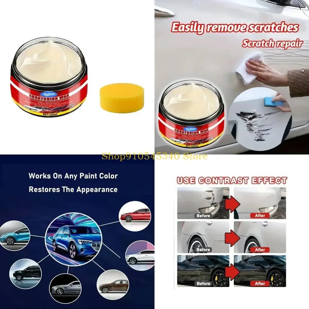 U2JA Cera per riparazione graffi per auto, rivestimento lucidante, rimozione graffi, cera per riparazione vernice, 100