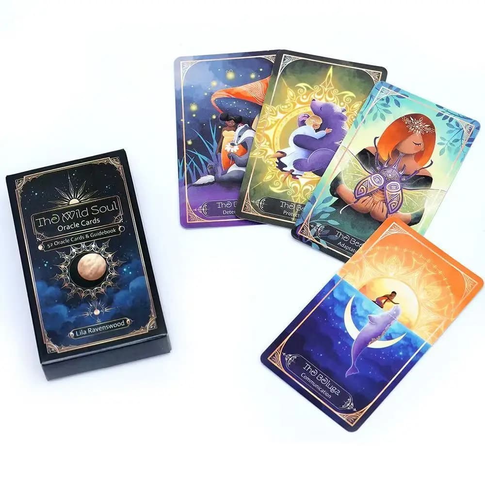 10,5*6,3 cm The Wild Soul Oracle Cards - Mazzo di 52 carte sulla saggezza animale - Strumento di guida spirituale e meditazione per principianti ed esperti