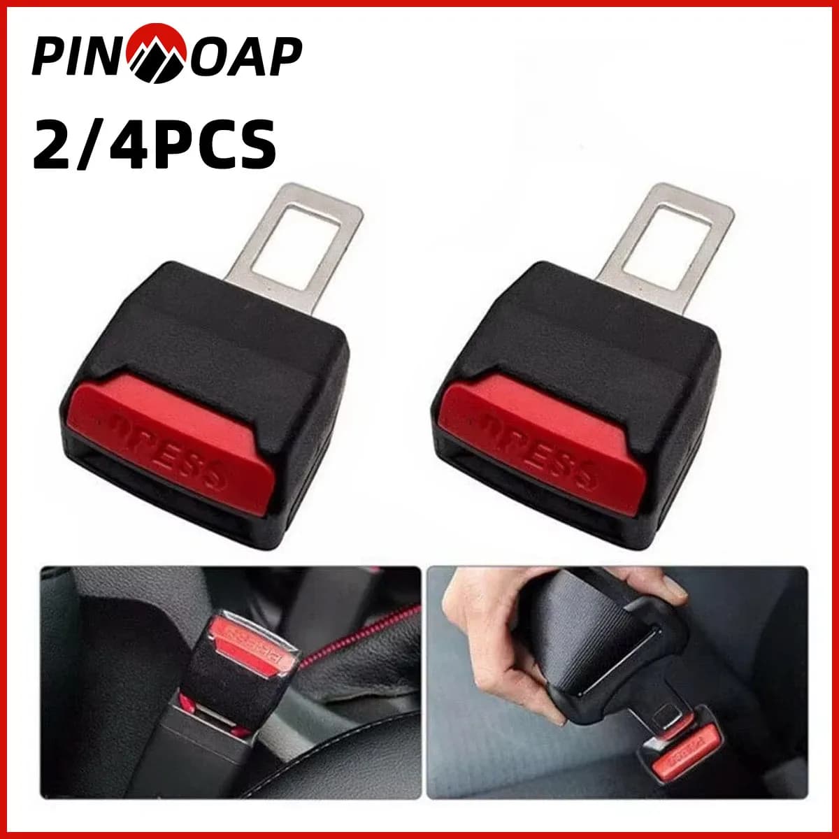 PINMOAP Sistema di bloccaggio della fibbia della cintura di sicurezza per auto, 2/4 pezzi, facile da installare e utilizzare per auto, camion e ricambi auto