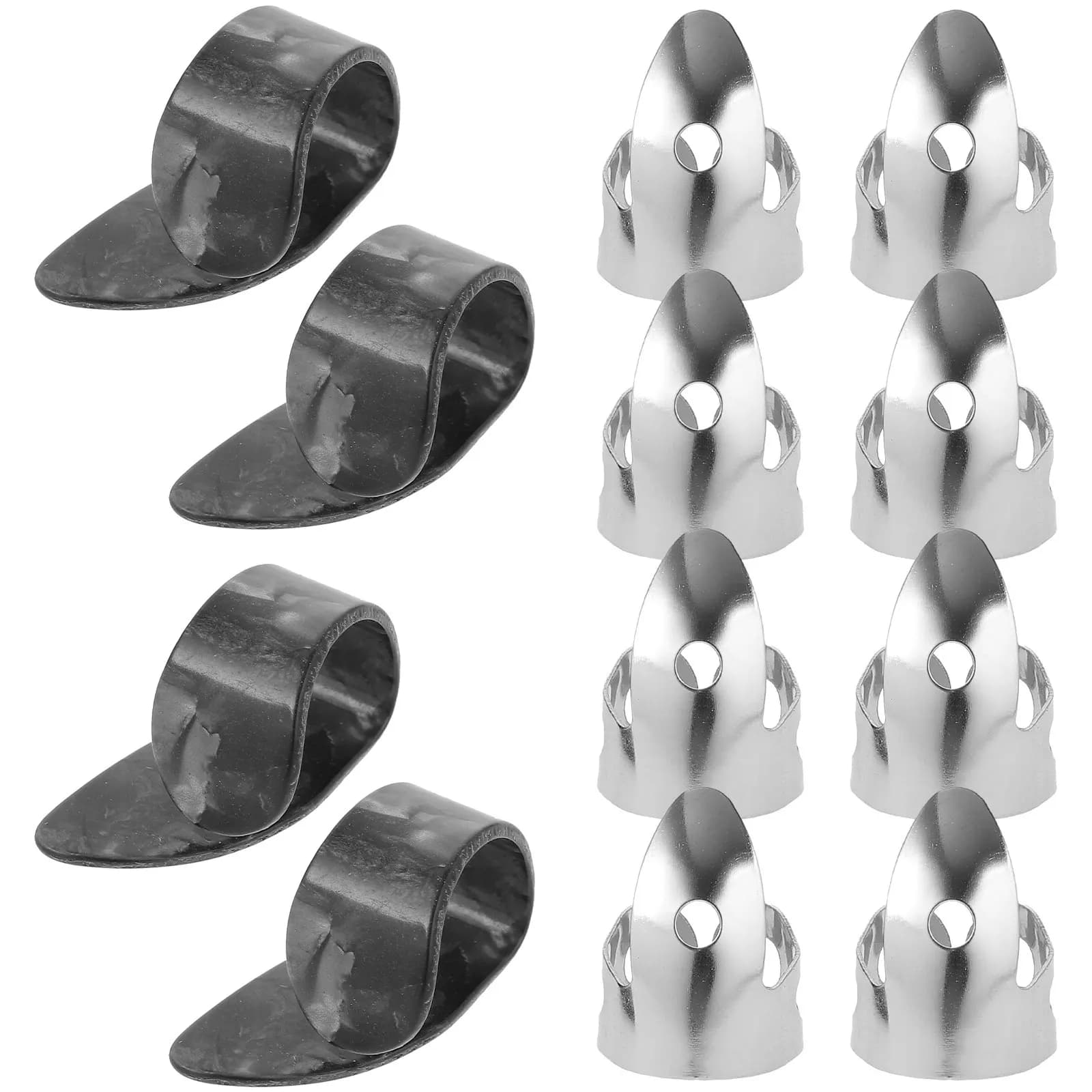 Set di 12 Plettri per Chitarra, Spessi e Robusti, per Dita e Pollice, per Chitarra Elettrica, Folk, Basso e Acustica, Set di Accessori in Bulk