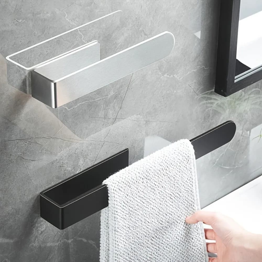 Portasciugamani autoadesivo antiruggine Porta fazzoletti a stelo singolo in acciaio inossidabile Salvaspazio Appendiabiti da bagno senza punzonatura Bagno