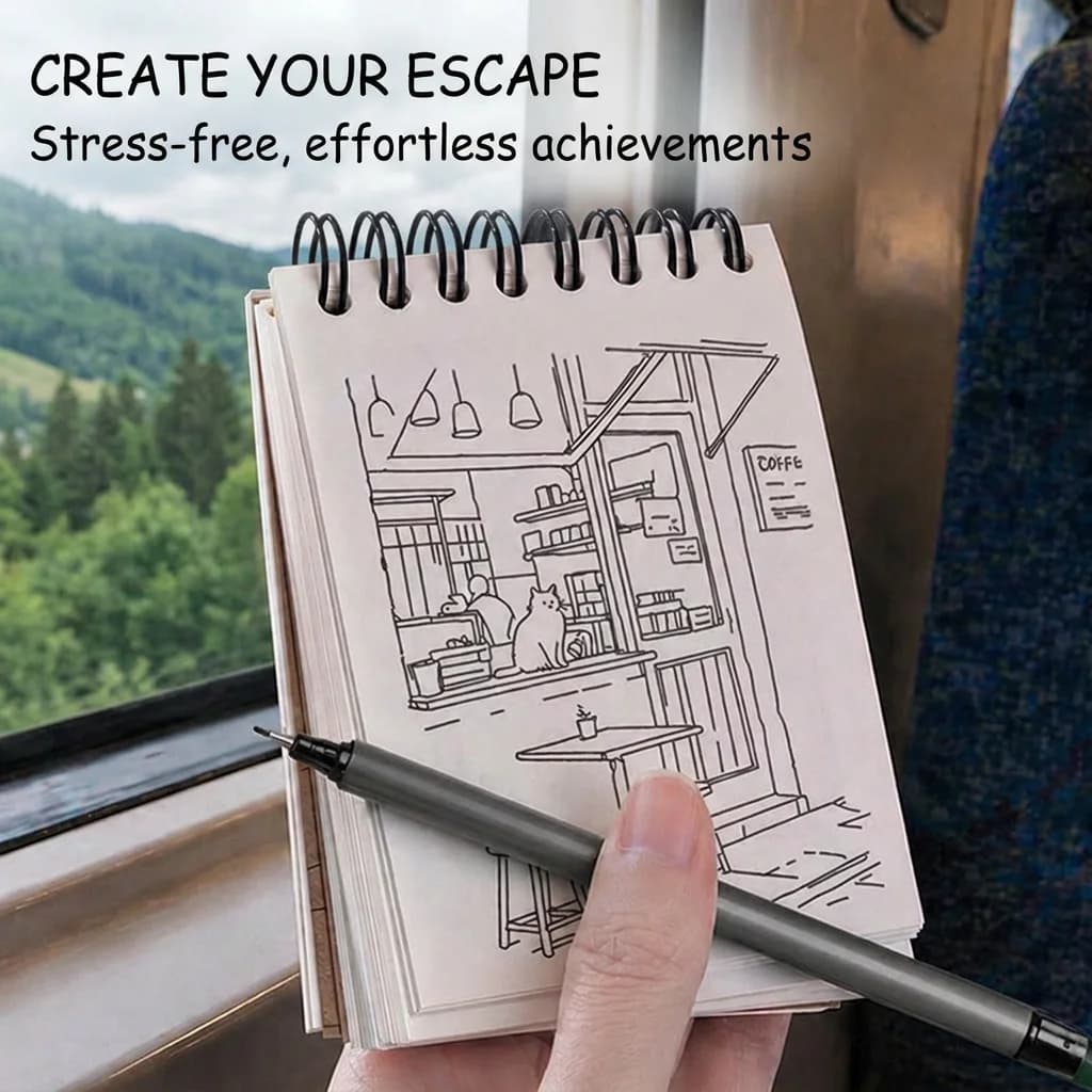Pocket Spiral Sketch Coloring Book 80 Sheets Portable Art Pad Coloring Tracing Drawing Practice For Beginners School Suppliers