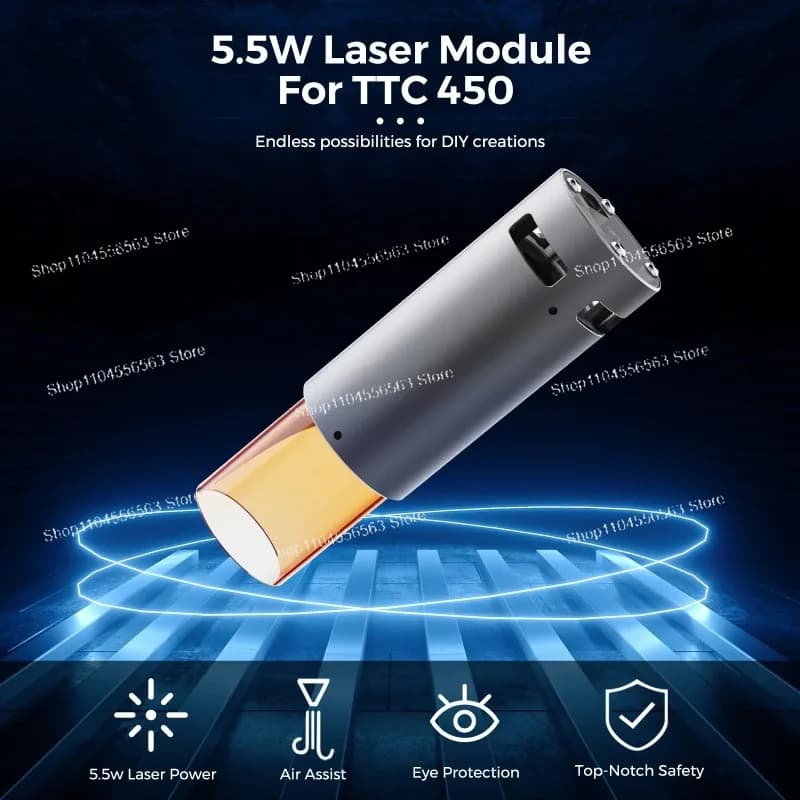 Modulo laser rotondo TTC450 - Per 3018 Pro, incisione e taglio legno/pelle/acrilico/metallo
