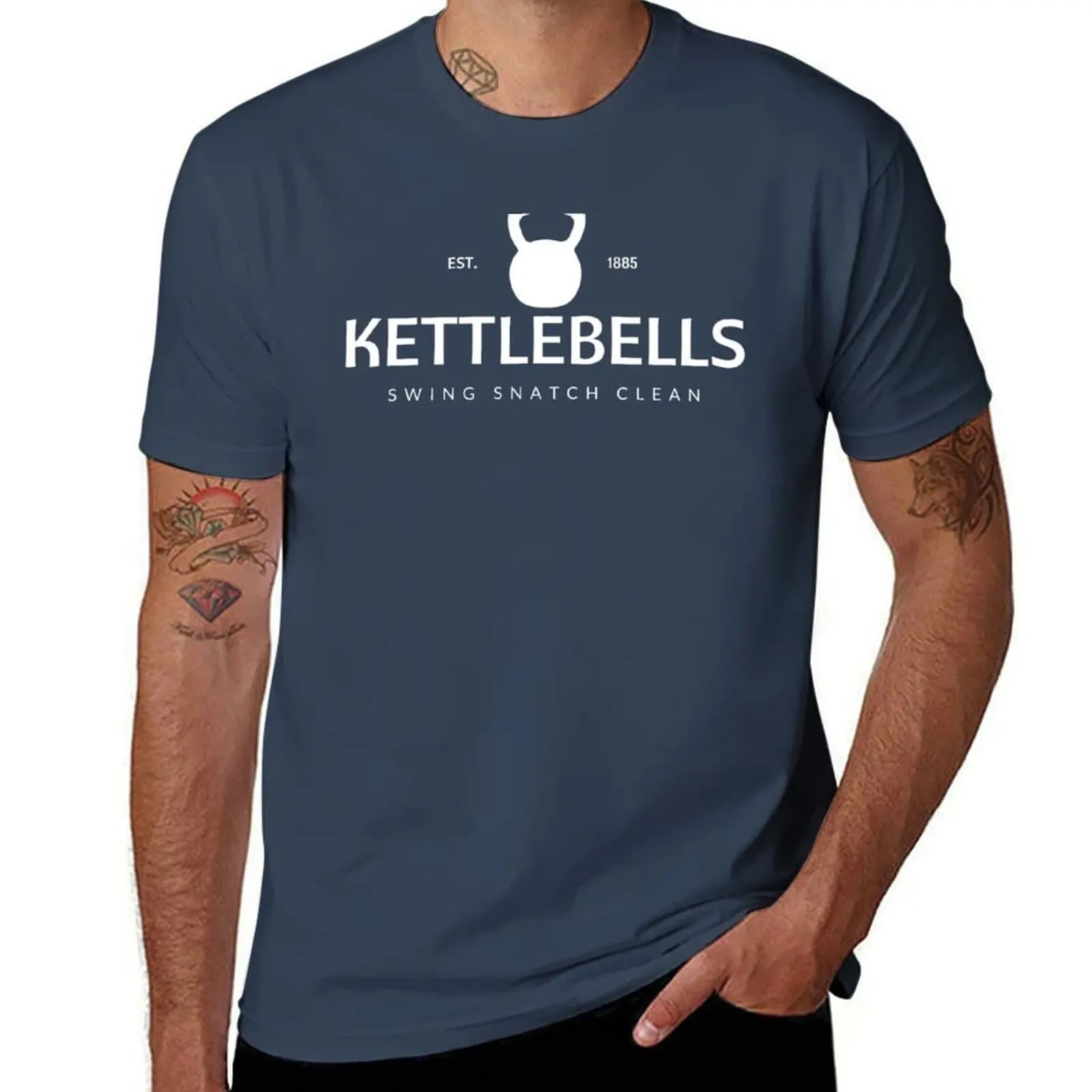Kettlebell Dark Swing Clean Snatch T-shirt with simple graphic design