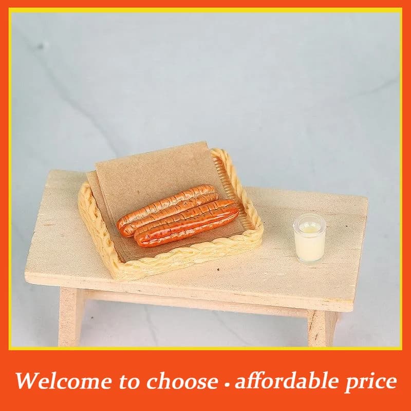 **5Pcs Plastic Dollhouse Soy Milk And Fried Dough Sticks Set Pretend Play Toy Model Doll House Kitchen Accessories