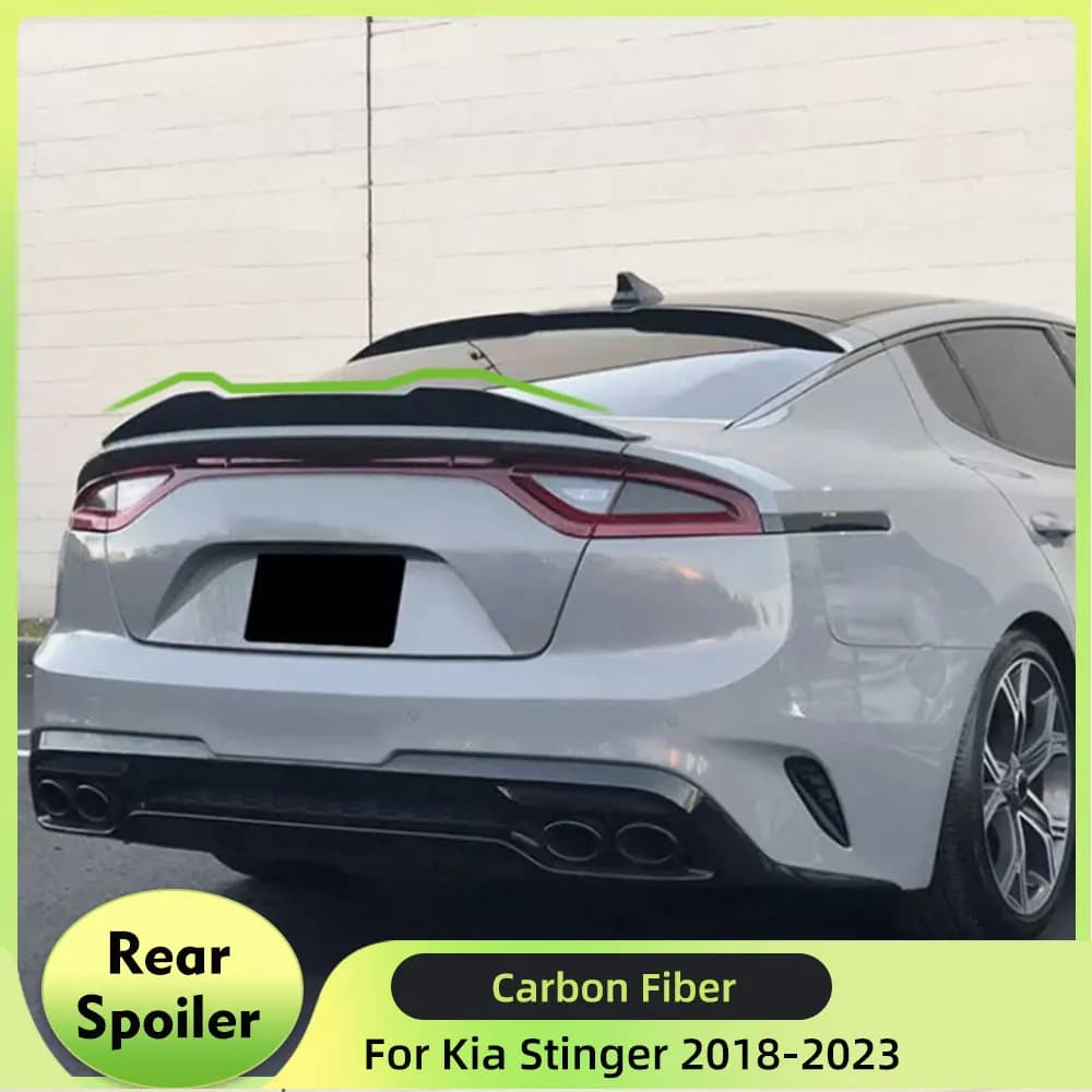 Spoiler posteriore in fibra di carbonio ala per Kia Stinger 2018-2023 tronco posteriore Boot Racing Spoiler Wing Car Body kit ala posteriore labbra