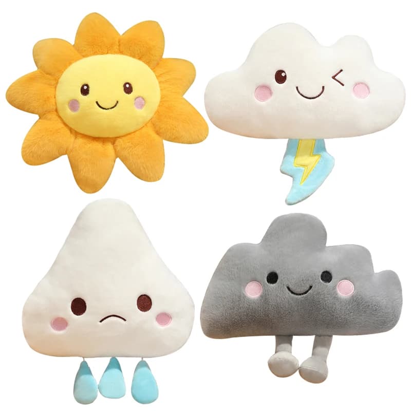 15/30CM Lovely Sky Series Plush Toy Sun & Cloud & Dark Clouds Plushie Pillow Pendant Toy Kawaii Birthday Gift