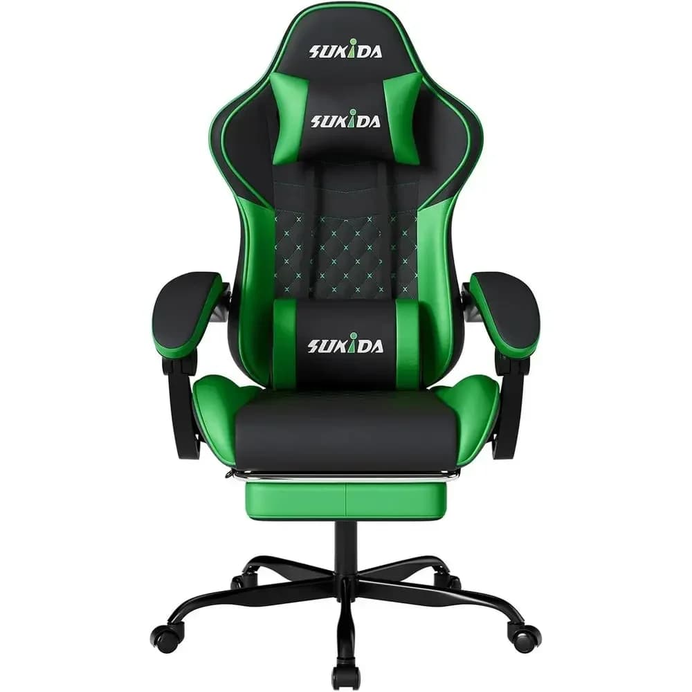 Sedia da Gaming Ergonomica Girevole con Supporto Lombare e Altezza Regolabile per Sessioni di Gioco Confortevoli