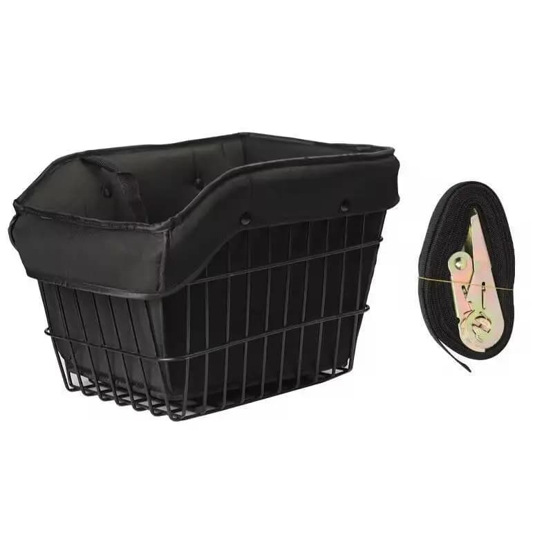 New Bike Basket Lightweight Container,Metal Wire,Large Capacity Bike Pannier Basket With Liner Bag For Biking Outdoor Shopping