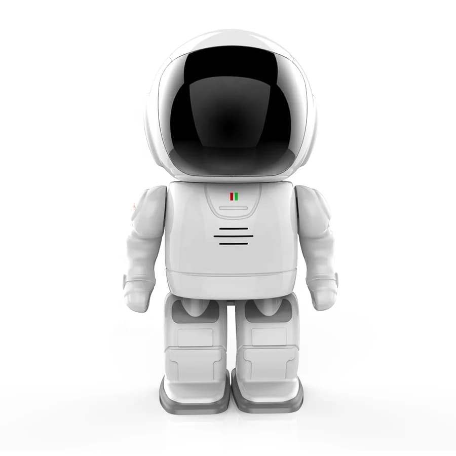 Telecamera Wireless HD per Interni Spaceman, Controllo Remoto da Smartphone, 2MP, Basso Consumo, Design Robotico, Monitoraggio per Bambini, Uso Esterno