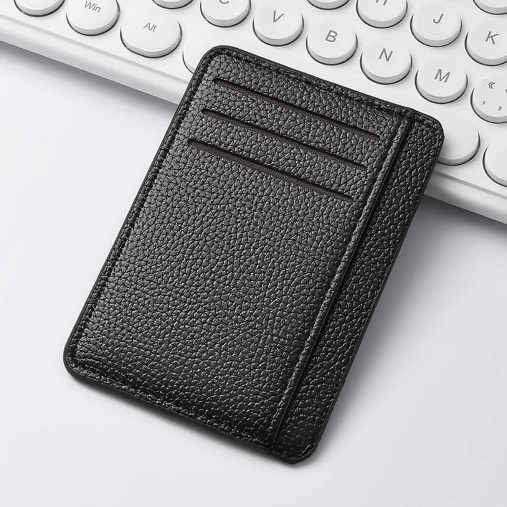 Portafogli da uomo sottili e minimalisti con tasca frontale Porta carte di credito con blocco RFID Portafogli portatili in pelle