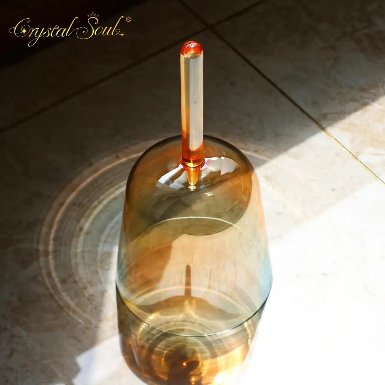 Crystal Soul Deep Blue Buddha Light Gradient Handheld Alchemy Crystal Bowl for Sound Healing Handheld Crystal Singing Bowl