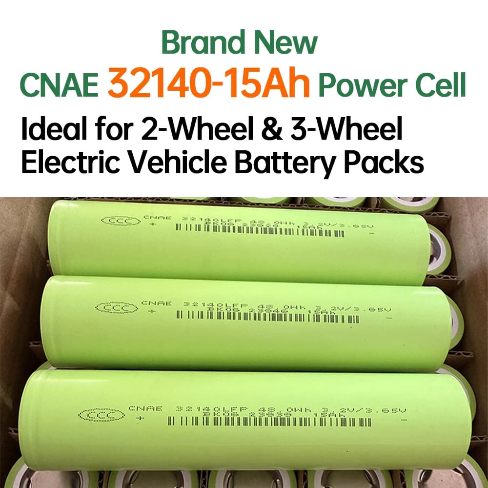 Batteria LiFePO4 da 3,2 V 15 Ah 32140 Cella di alimentazione da 48 Wh Ideale per batterie per veicoli elettrici a 2 ruote e 3 ruote E-bike Certificato 3C