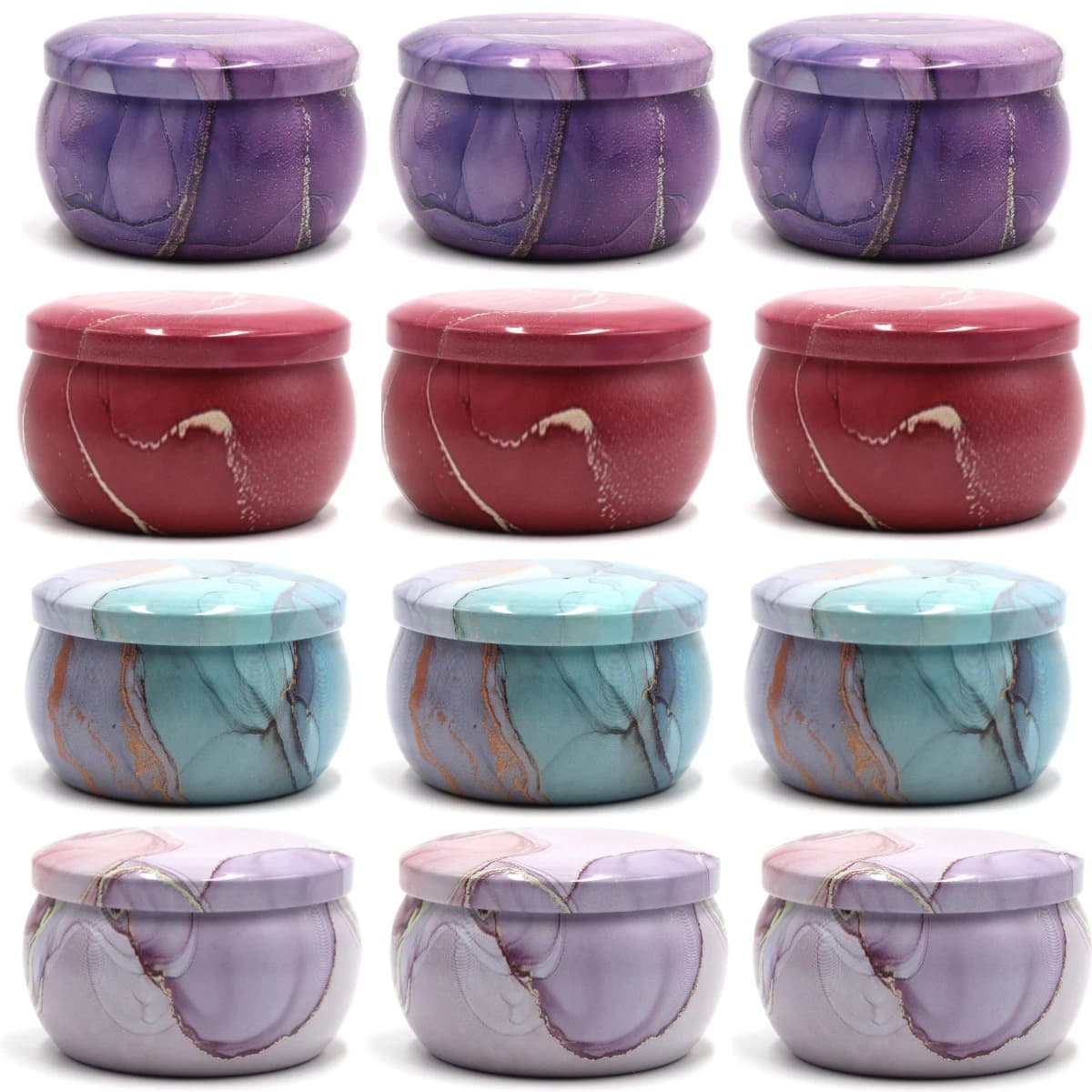12 barattoli di latta per candele vuote da 4 once, kit per realizzare candele fai da te, custodia per spezie secche, dolci