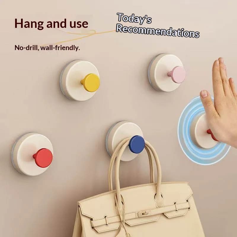 Removable Suction Cup Hooks No Drill Wall Hanger Reusable Hook for Bag Towel Key Bathroom Kitchen Organizer