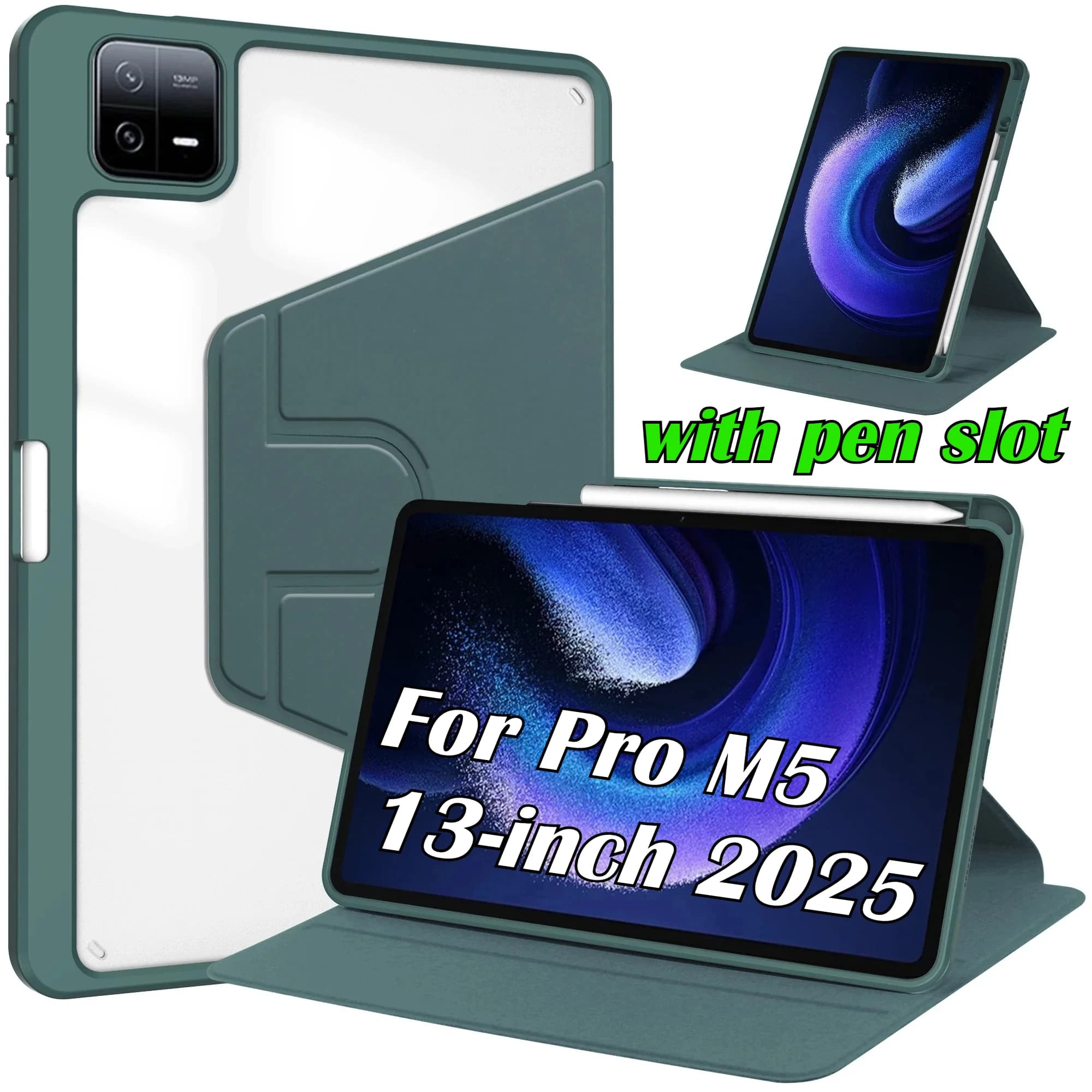 Custodia con supporto in PU con rotazione a 360 gradi per IPad Pro M5 11 13 2025 A16 11th Air 1 2 3 4 5 Mini 6 7 9.7 10.5 10.2 10th con copertura portapenne