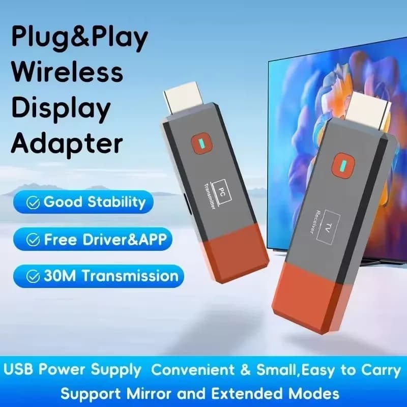 5G Low Delay Wireless HDMI Dongle 1080P Full HD Screen Mirroring Adapter for Laptop PC to TV Projector or Meeting Teaching