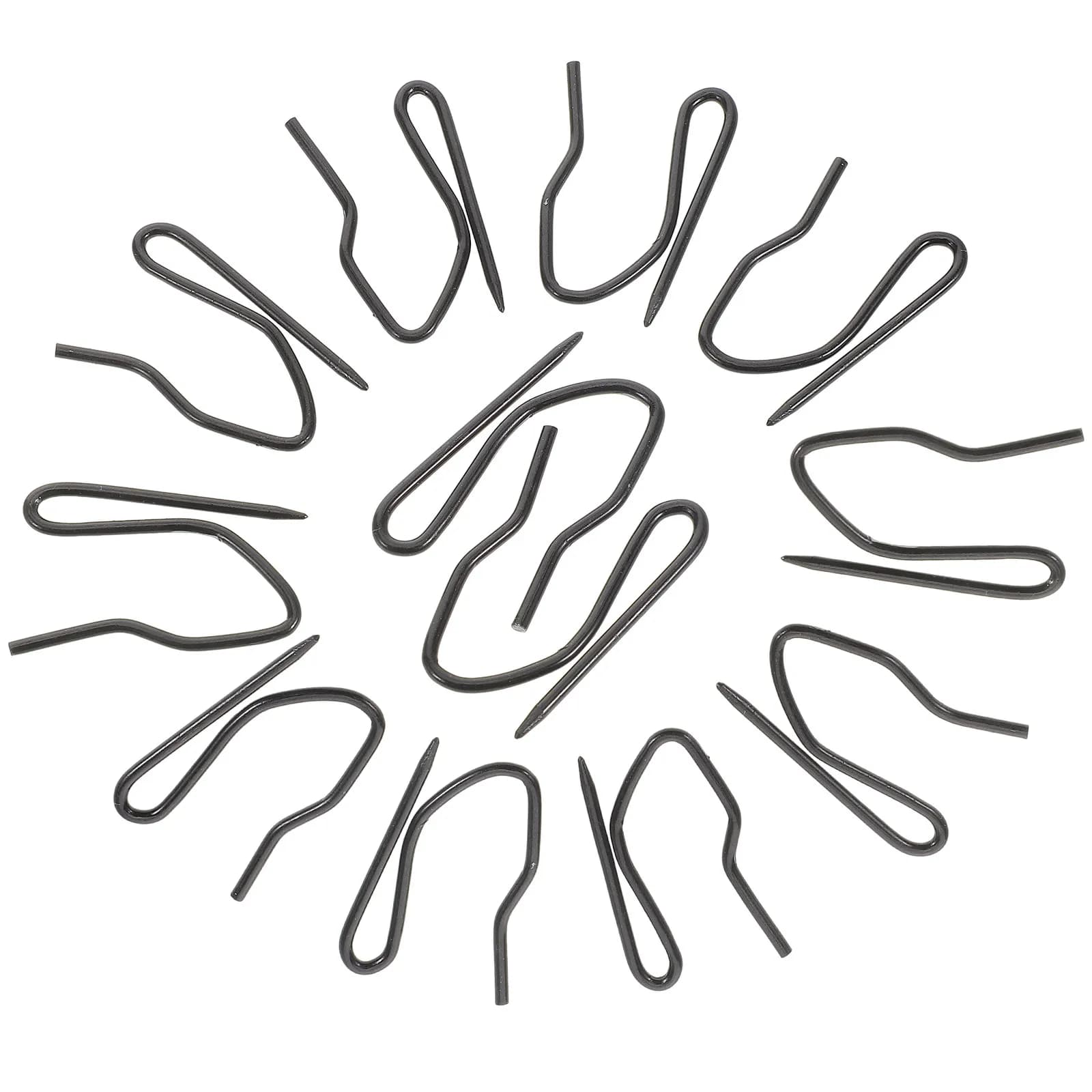 30pcs Curtain Hooks Stainless Steel S-Shape Slide Rail Hook For Shower Curtains Bathroom Bedroom Living Room Drapery Pins