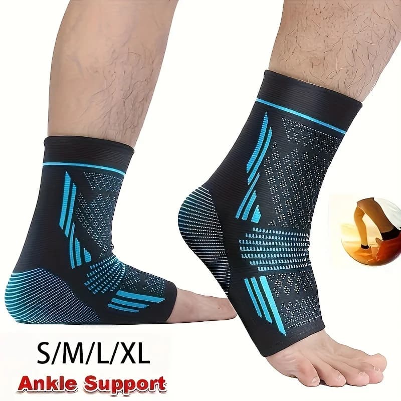 Tutore di supporto per caviglia traspirante in materiale misto nylon lavorato a maglia da 1 pezzo, miglior tutore di supporto per compressione della caviglia per piede e tallone, per piede