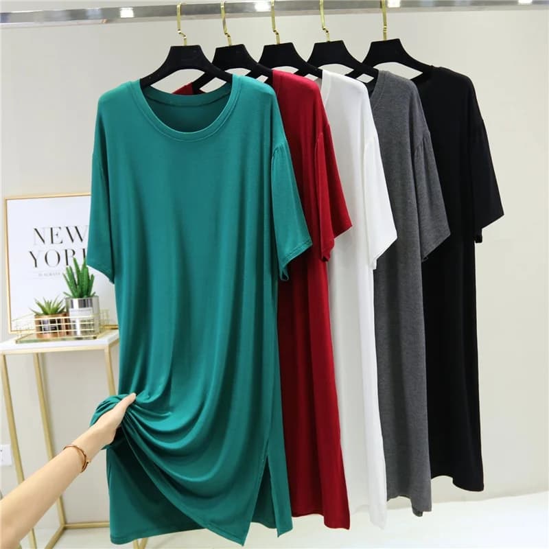 Nuovo Vestito Estivo Primaverile in Modal, Lungo e Senza Maniche, Abbigliamento da Notte per Donne, Gonna a Vita Alta Comoda e Traspirante