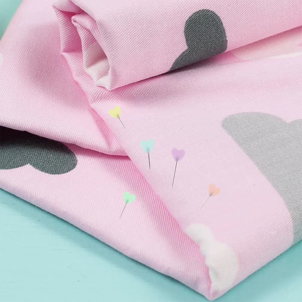 400Pcs Heart-Shaped Sewing Pins Plastic Head Pastel Quilting Pins for Fabric Marking Tailoring Patchwork Crafts Jewelry Making