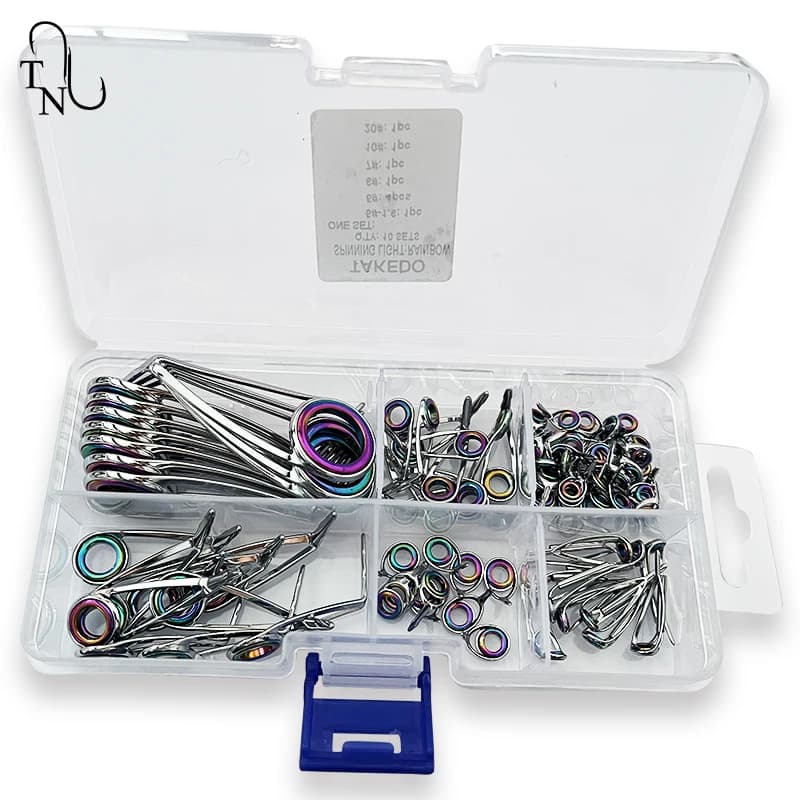 TN20-1 10set Spinning Light guide per canne da pesca anelli in ceramica in acciaio inossidabile Kit di riparazione per canne accessori di ricambio per la filatura
