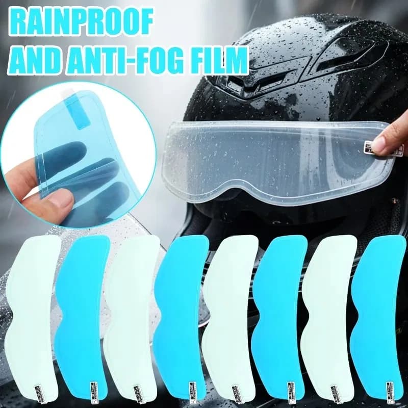 Pellicola per visiera per casco moto universale Pellicola antiappannamento Scudo antipioggia Adesivo Tecnologia di rivestimento nano Inserto per lenti trasparenti Accessorio per moto