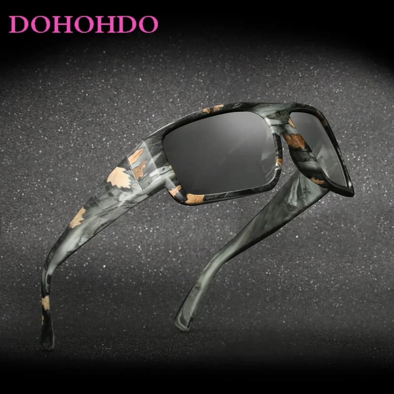 Men Square Photochromic Sunglasses Polarized Chameleon Glasses Driving Shades Sun Glasses Change Color Male Camo Oculos Gafas
